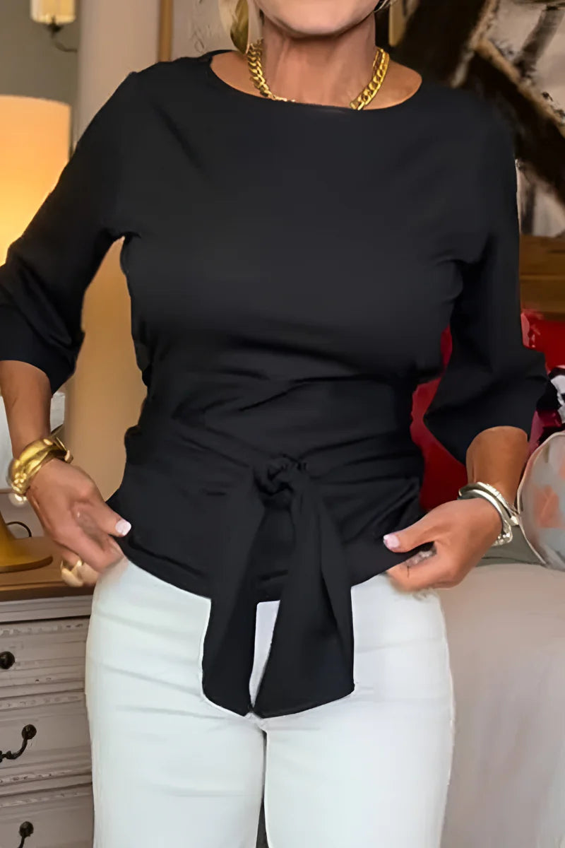 Daria | Bluză elegantă cu fundă în talie (1+1 Gratuit)