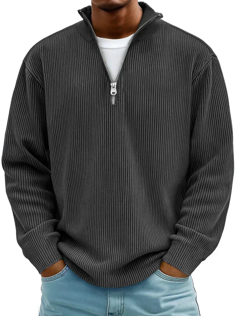 Calvin | Pulover ribbat cu fermoar
