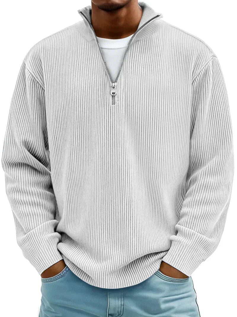 Calvin | Pulover ribbat cu fermoar