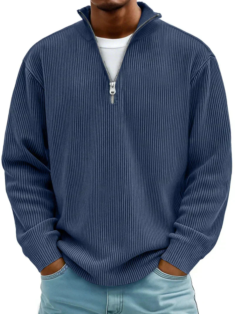 Calvin | Pulover ribbat cu fermoar