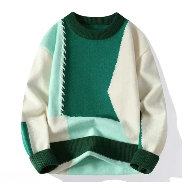 Finley | Pulover tricotat în stil patchwork
