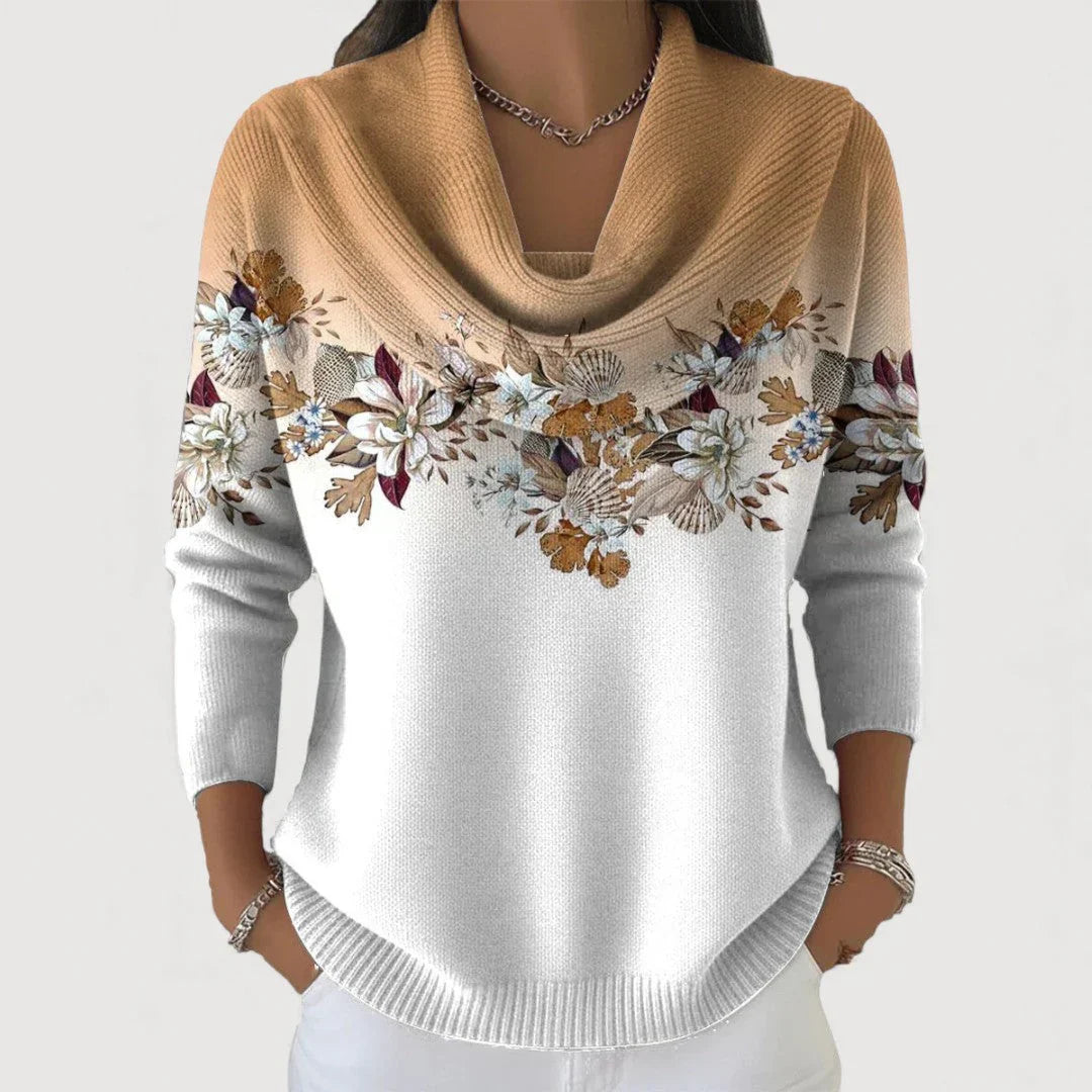 Amore | Pulover floral cu guler moale