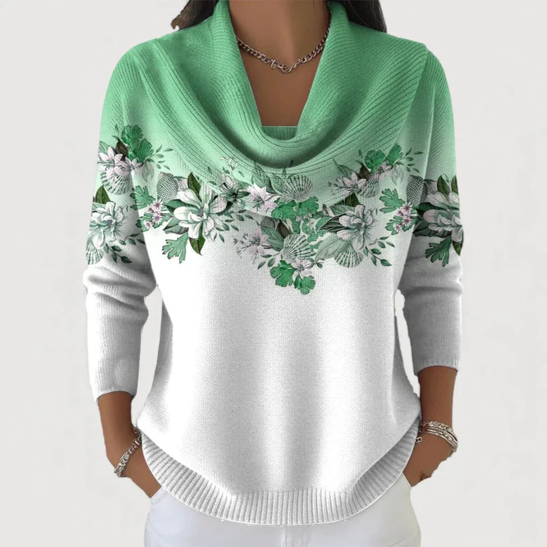Amore | Pulover floral cu guler moale