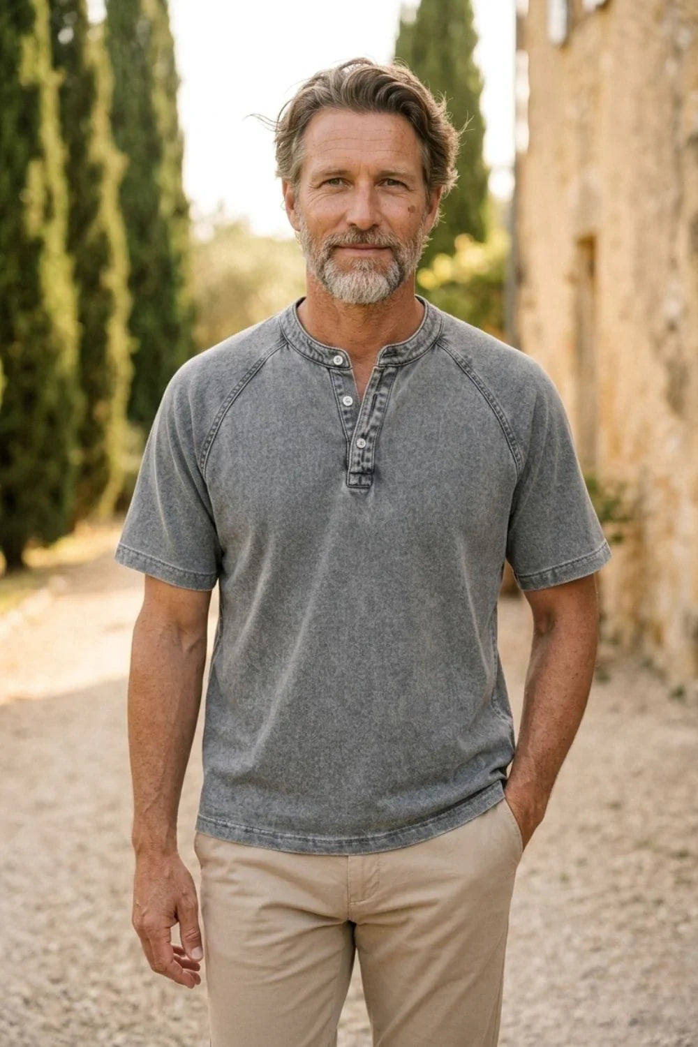 Curtis | Tricou Henley în stil marinăresc