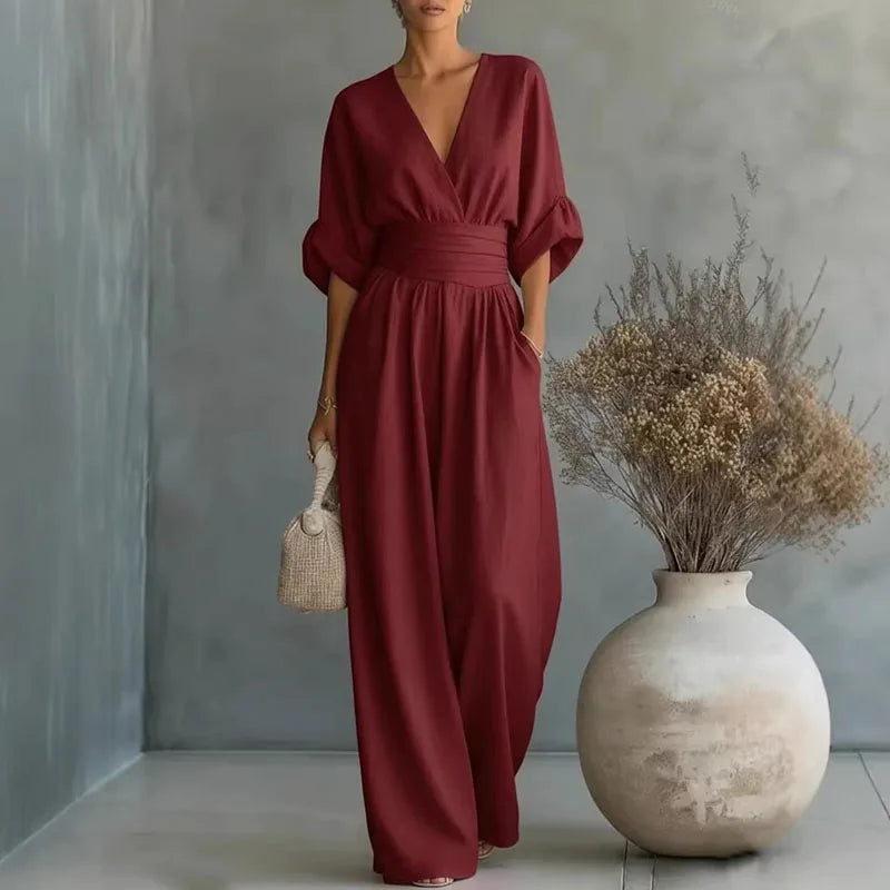 Chiara | Salopetă lungă vaporoasă cu imprimeu