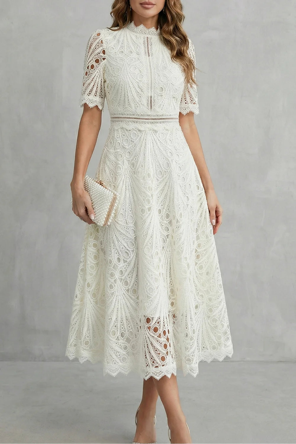 Carla | Rochie midi elegantă din dantelă