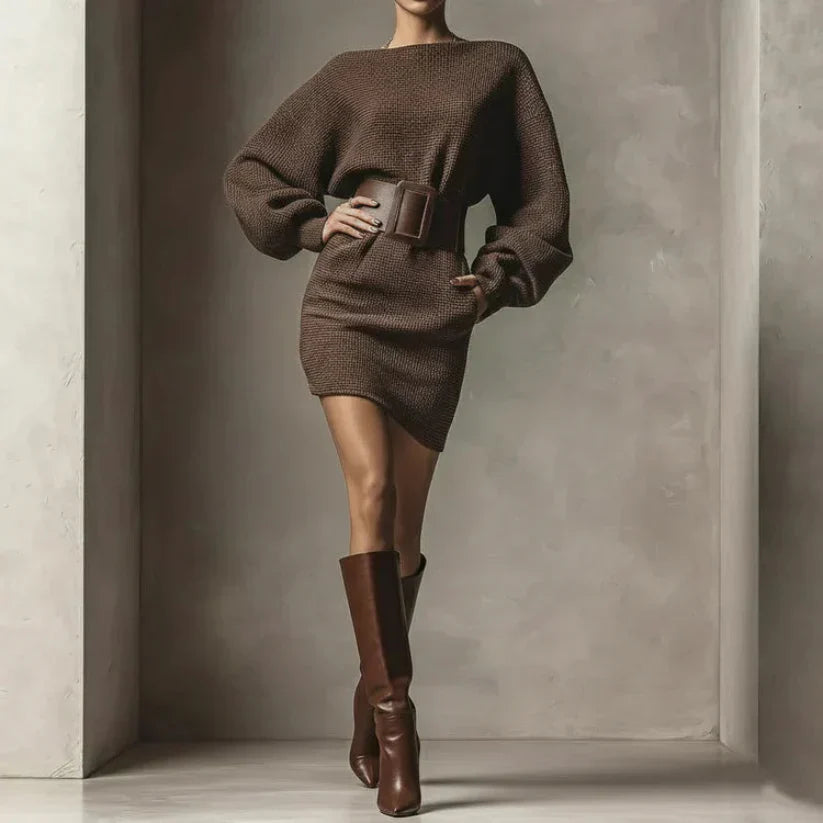 Mira | Rochie tricotată elegantă cu cordon în talie