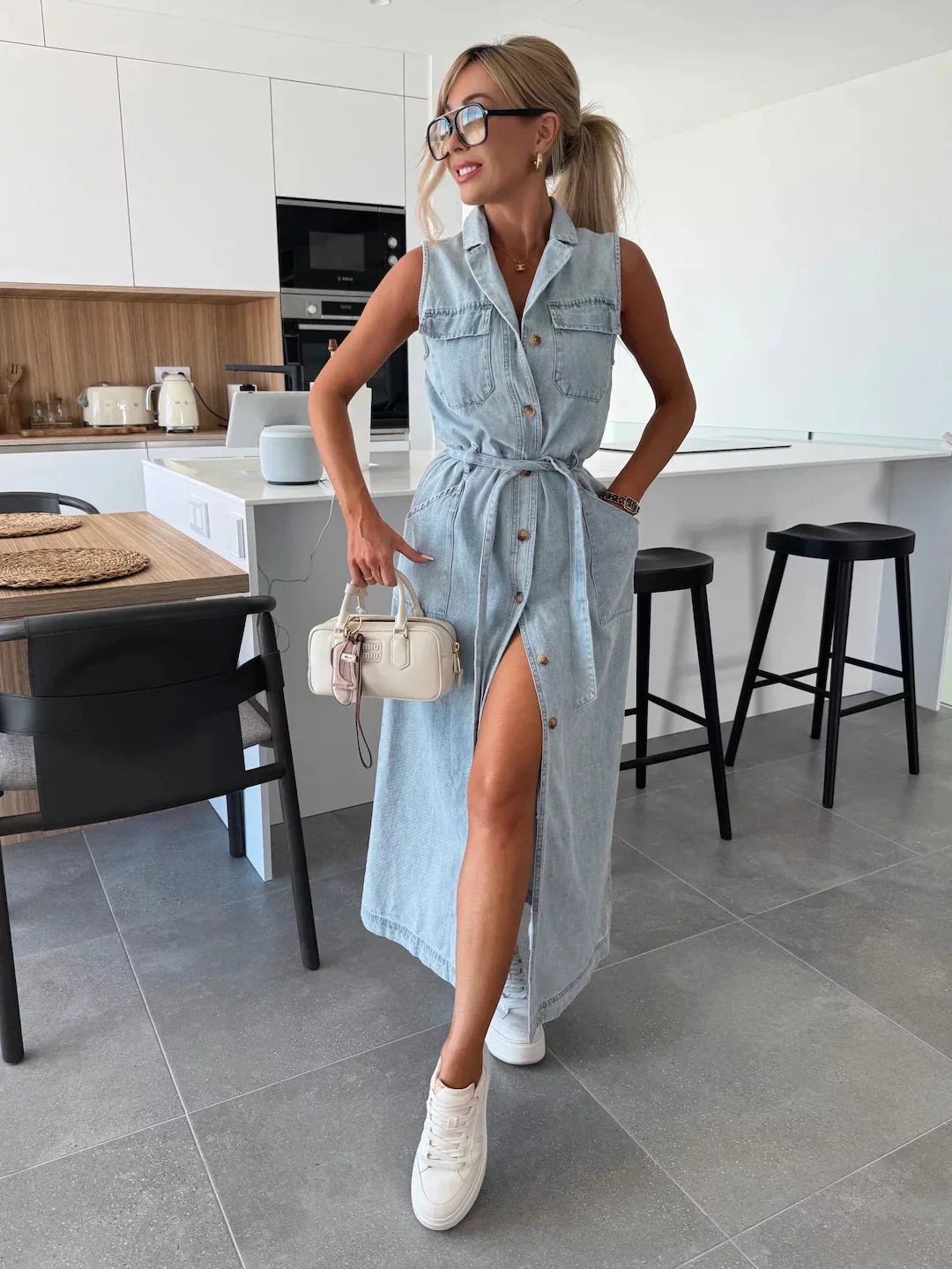 Jacinta | Rochie lungă elegantă cu buzunare