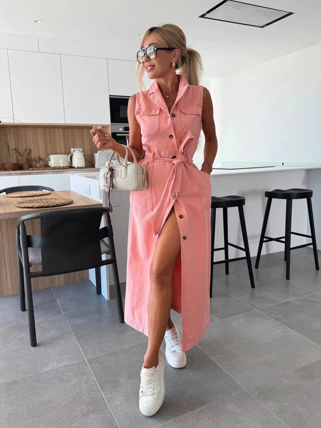 Jacinta | Rochie lungă elegantă cu buzunare