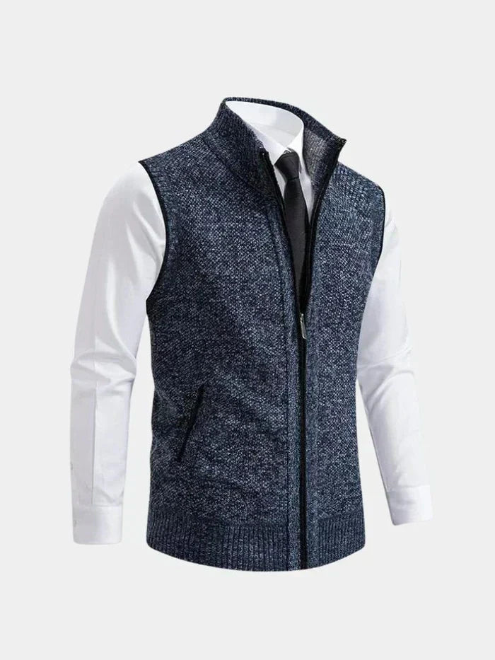 Luca | Vestă tricotată cu fermoar