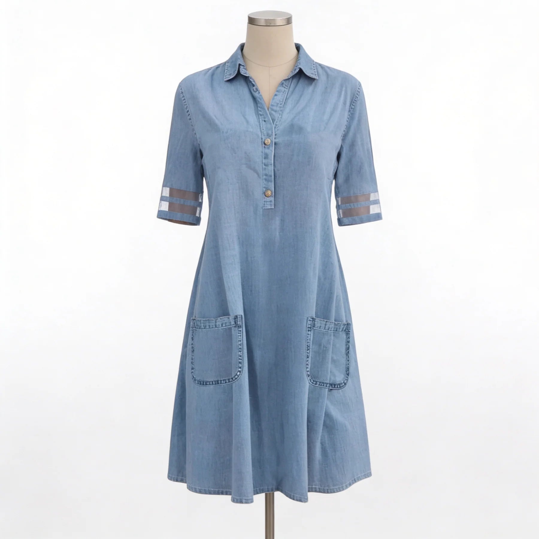 Cristina | Rochie-cămașă din denim